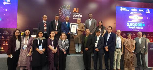 “India Sets Guinness World Record with more than 2.5 lakh AI Responsibility Pledges in 24 Hours at India AI Impact Summit 2026” announces Union Minister Shri. Ashwini Vaishnaw