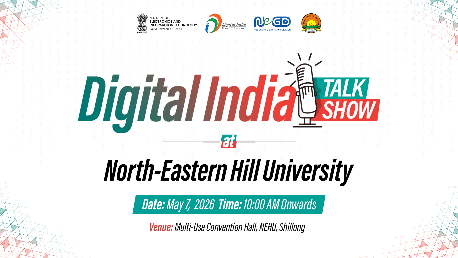 Digital India Talk Show at North-Eastern Hill University (NEHU), Shillong, Meghalaya
